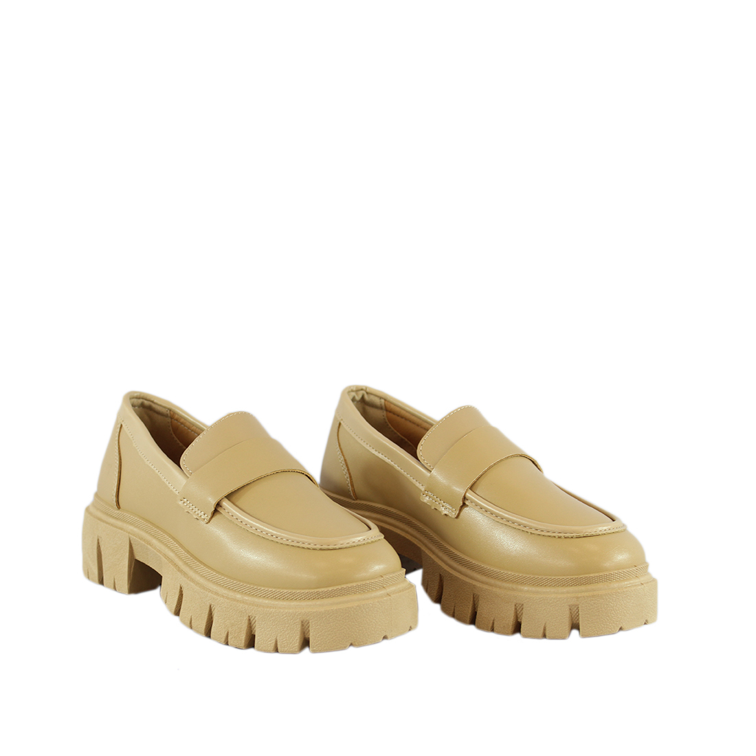 Platform Chunky Heel Loafers Slip on Shoes