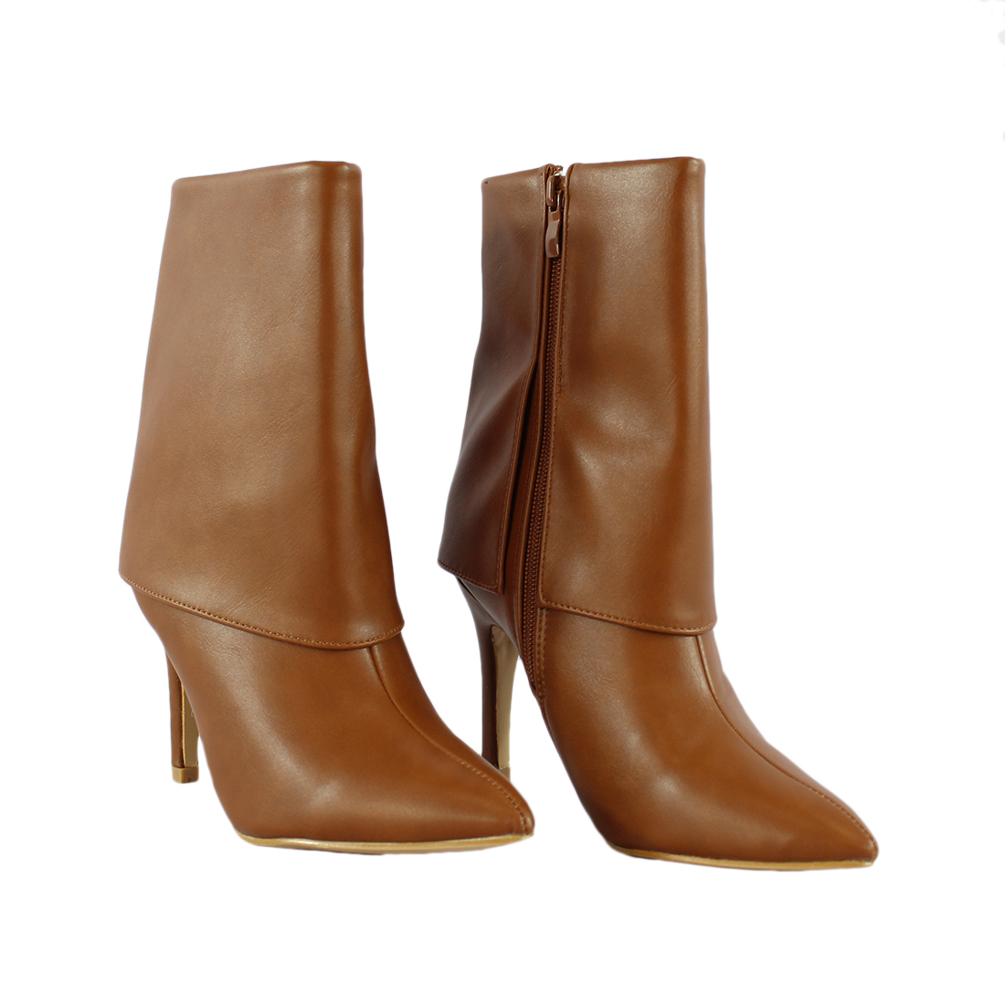 * Folded Ankle Heel Boots