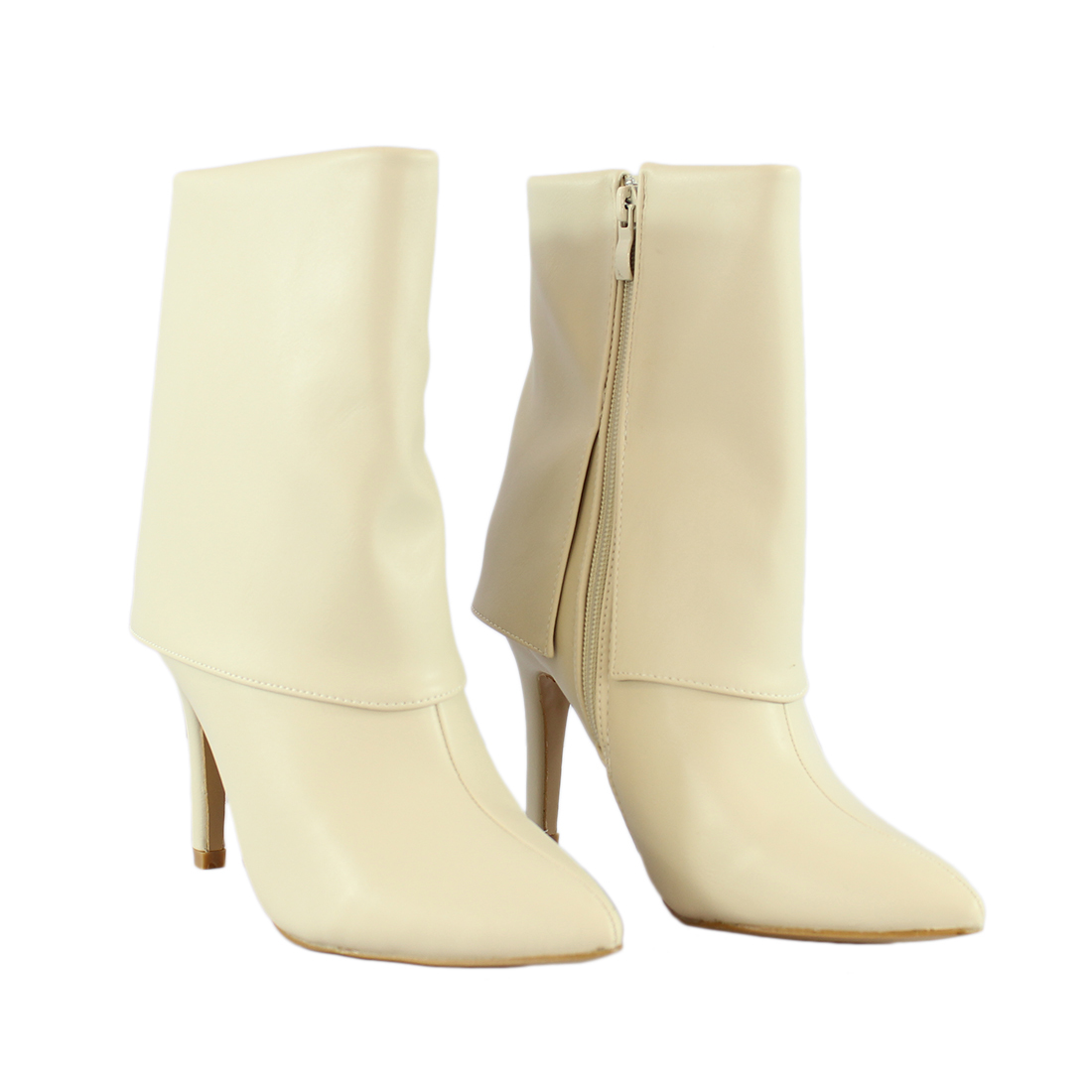 * Folded Ankle Heel Boots