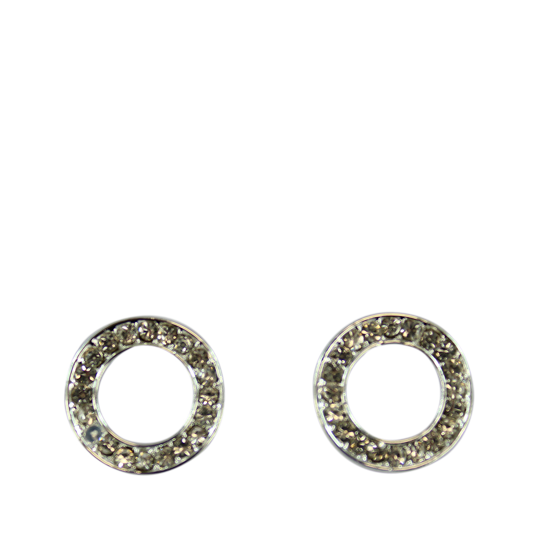 Open circle diamond earrings