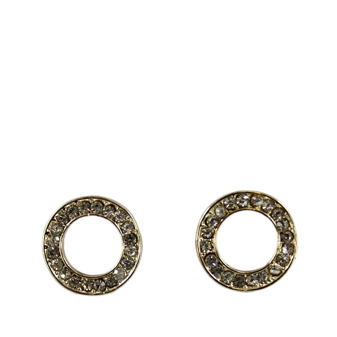 Open circle diamond earrings