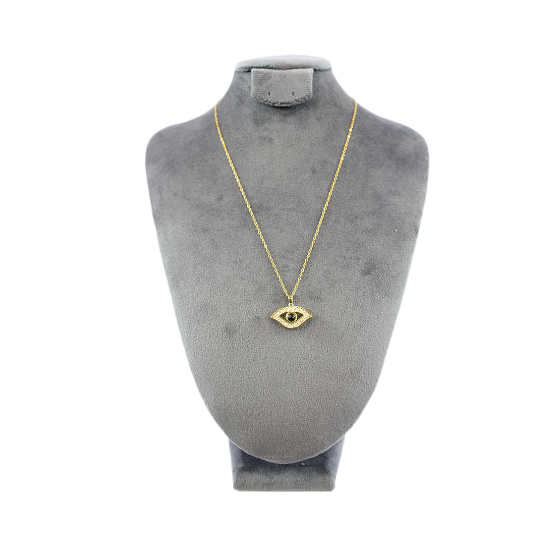 S. Steel Eye Diamond Pendant Necklace