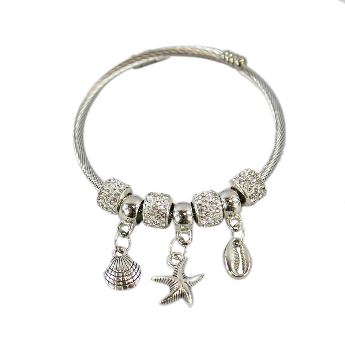 Bangle all silver with shells