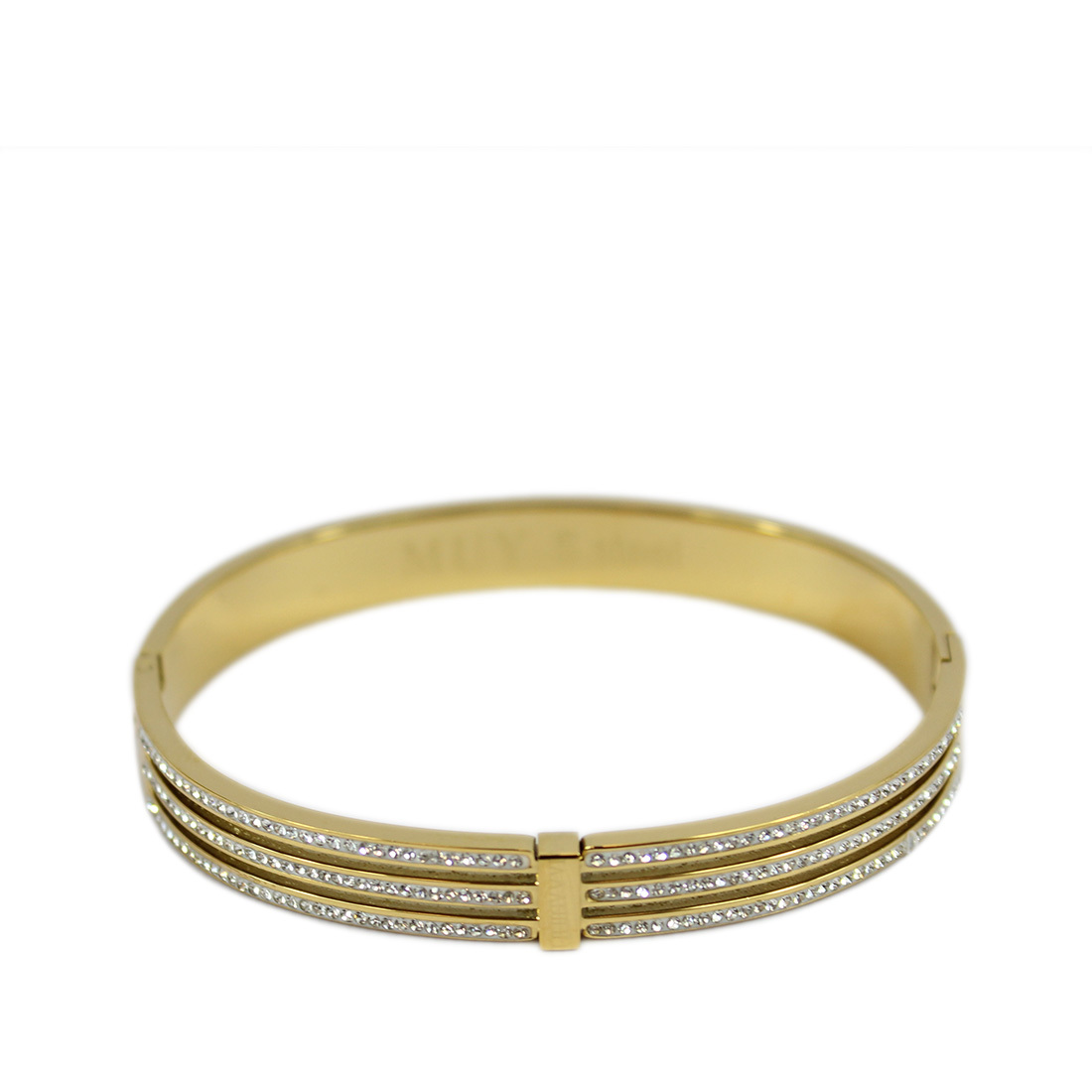 S. Steel bangle with tiny diamonds