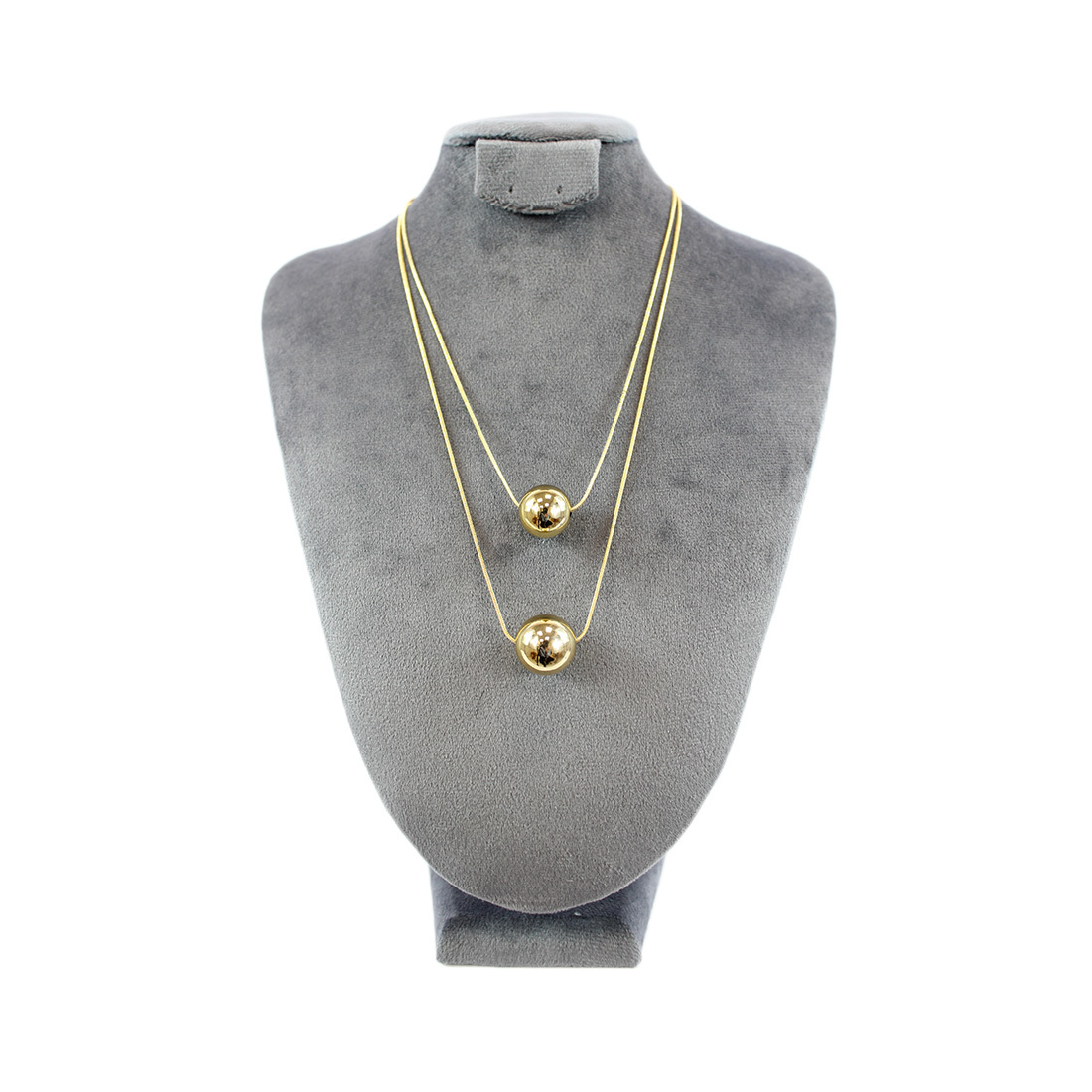 Thin Gold chain with two gold balls