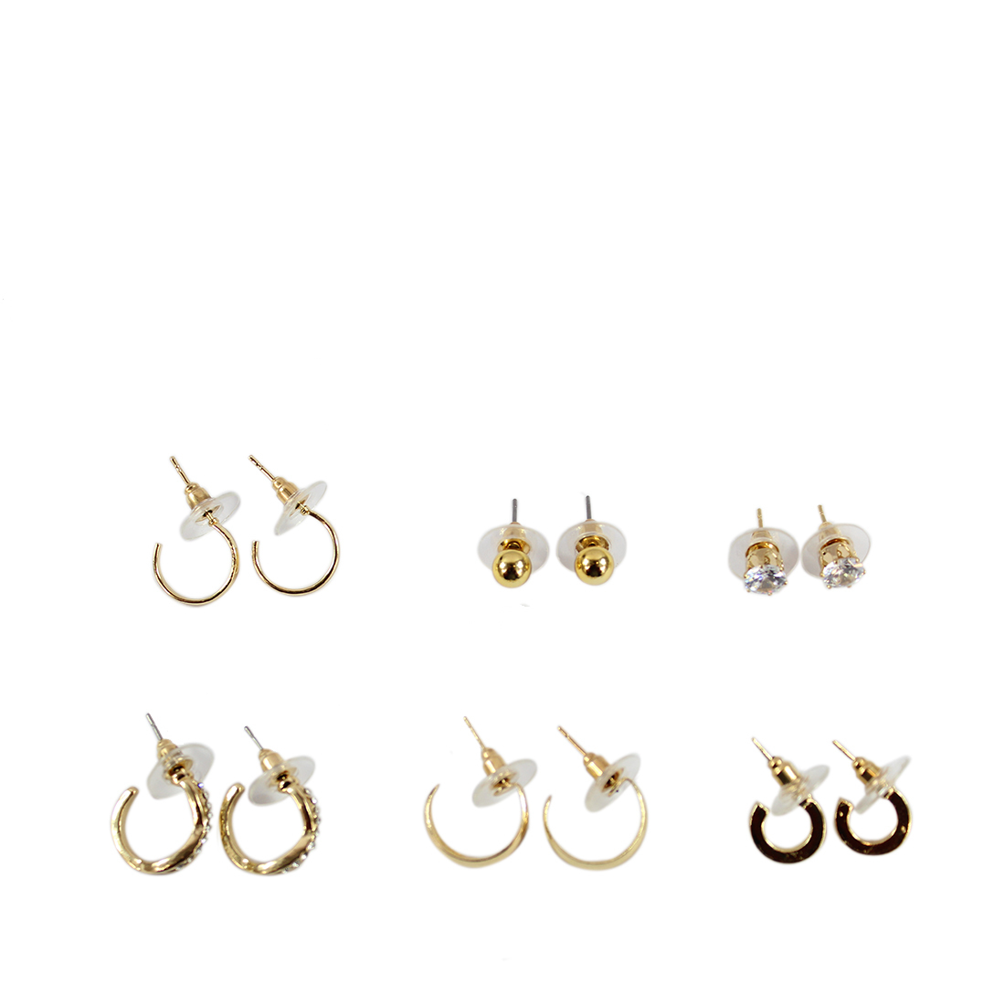 Gold Hoops packet with 2 studs earrings