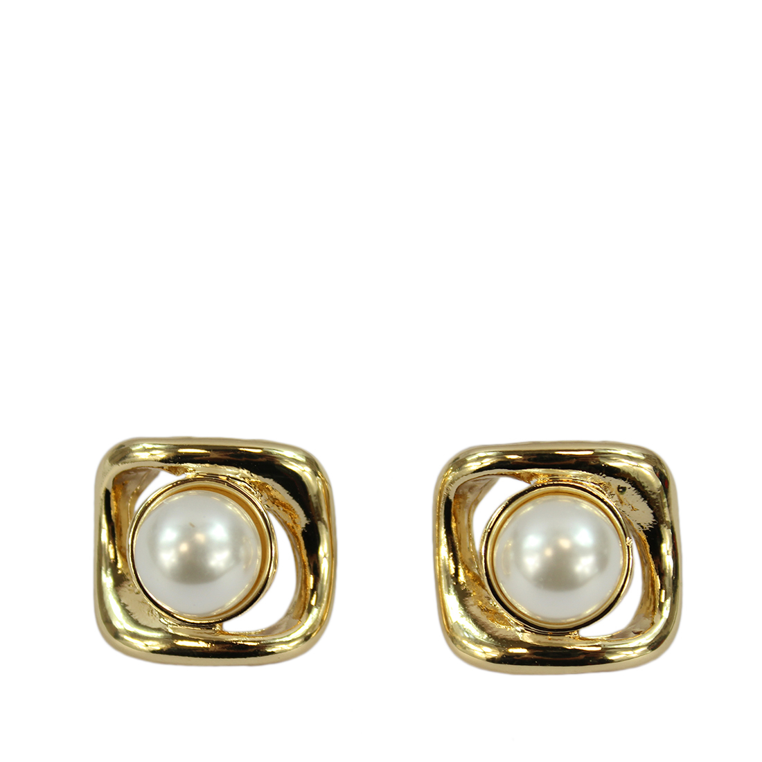 Square Earrings with pearl