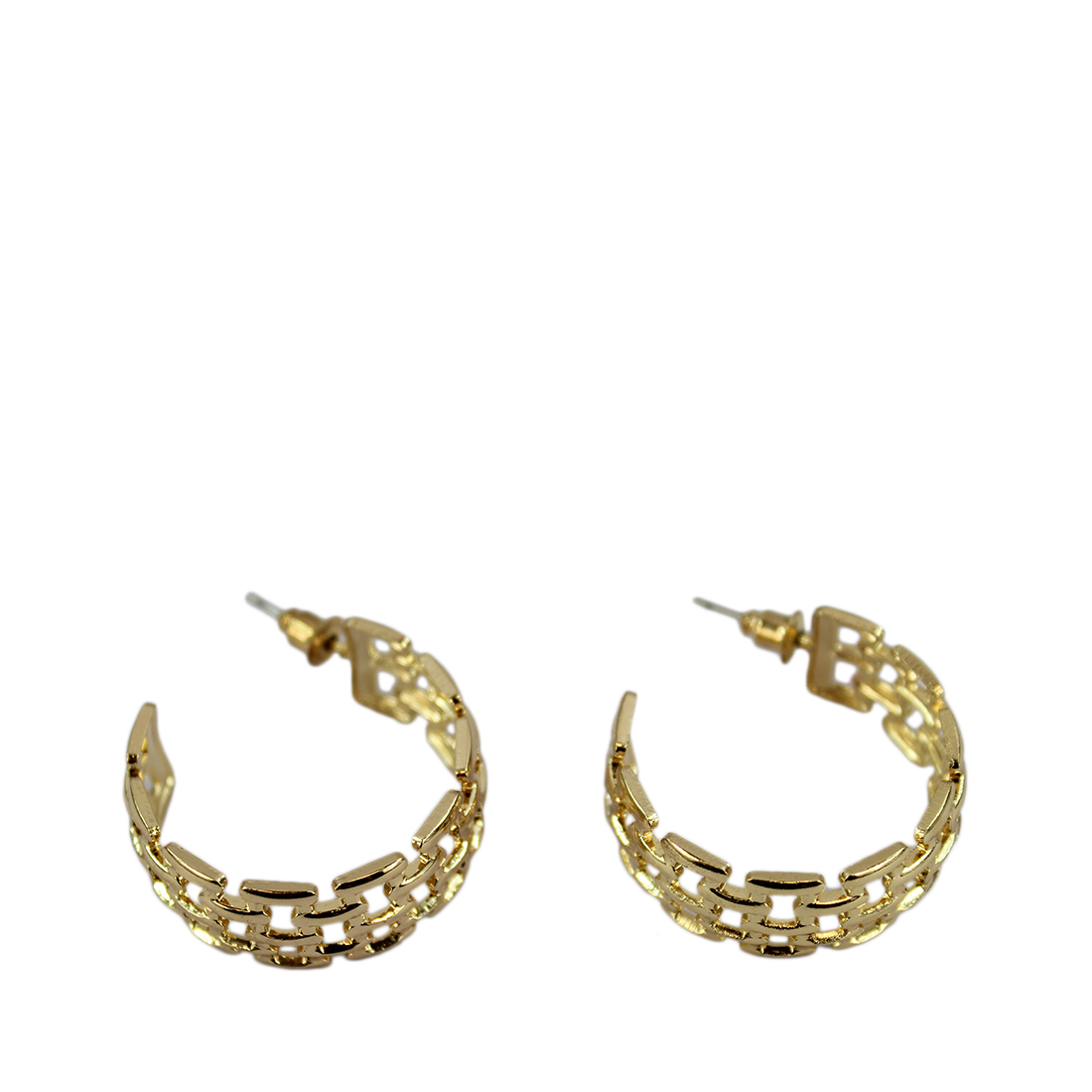 Square cuout chain hoop Earrings