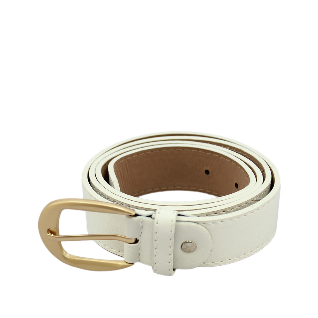 Chunky Gold Buckle Plain Belt