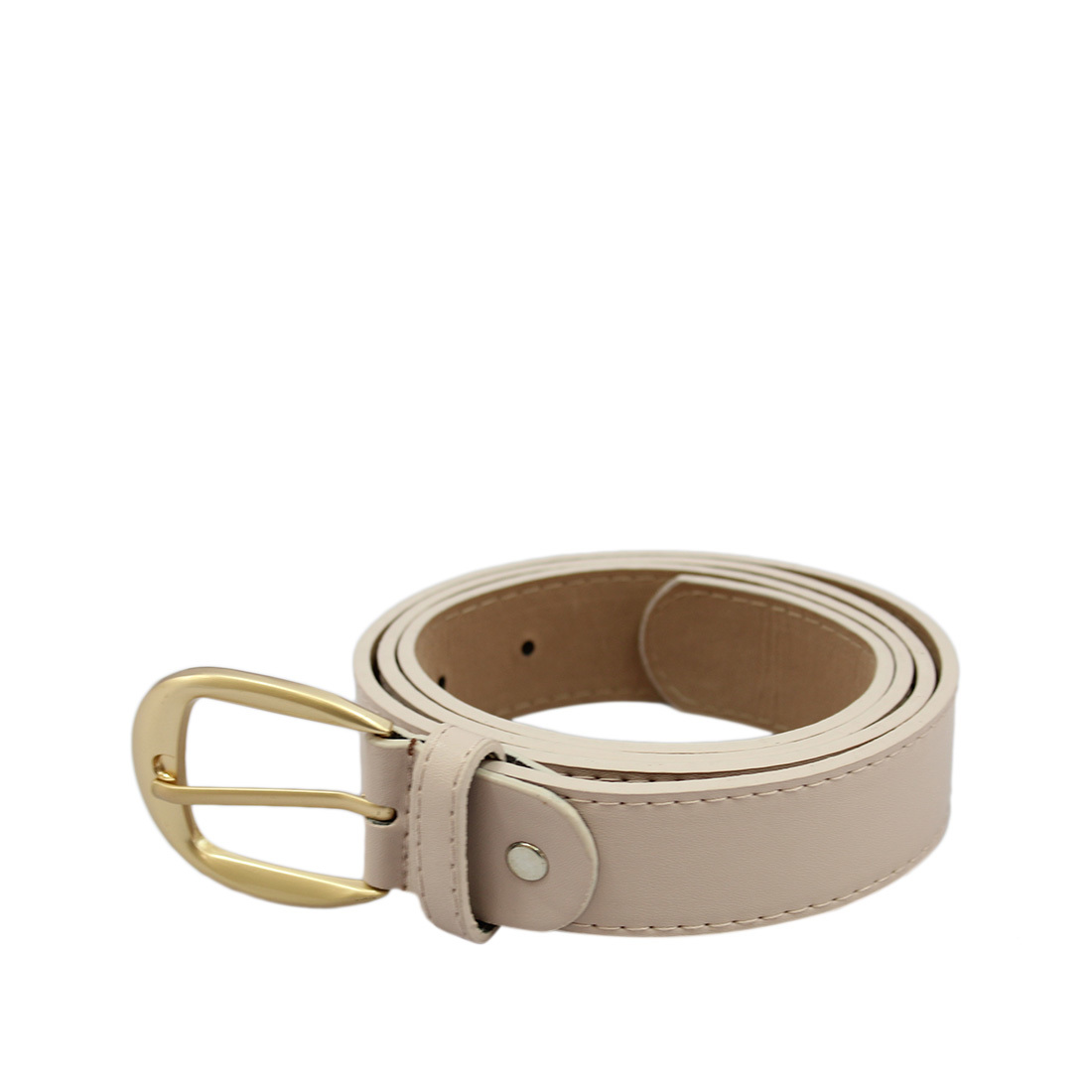 Chunky Gold Buckle Plain Belt