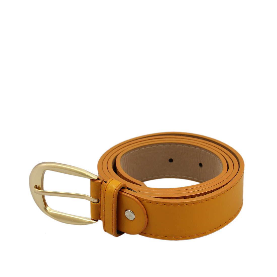 Chunky Gold Buckle Plain Belt