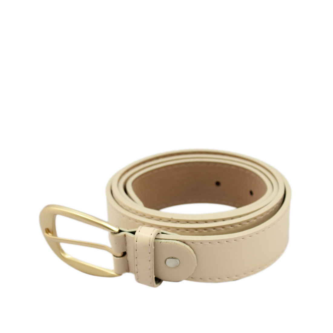 Chunky Gold Buckle Plain Belt