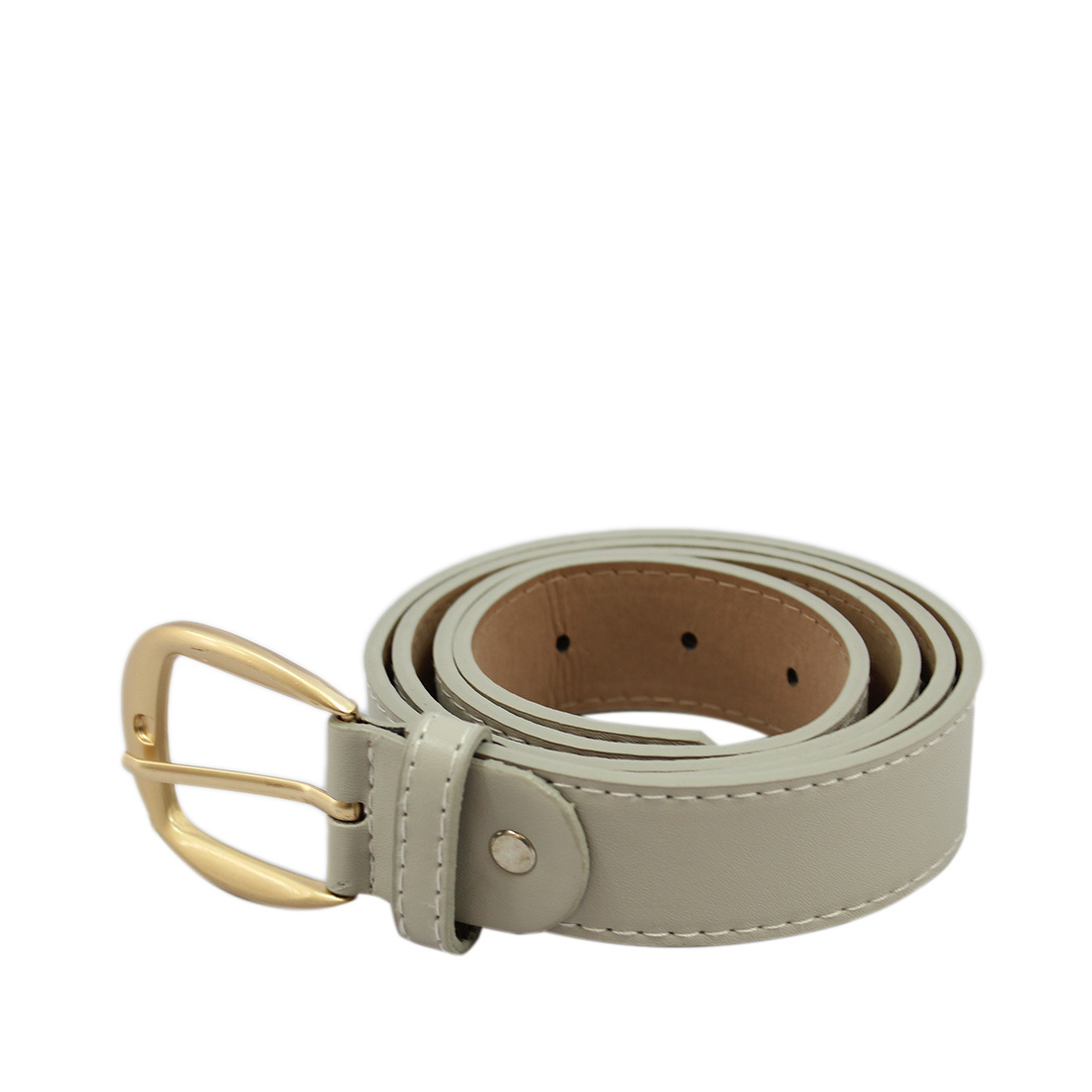 Chunky Gold Buckle Plain Belt