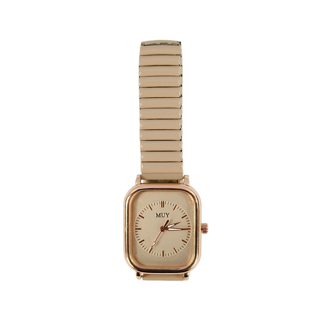 Minimalist  with plain dial, enhanced by gold accent