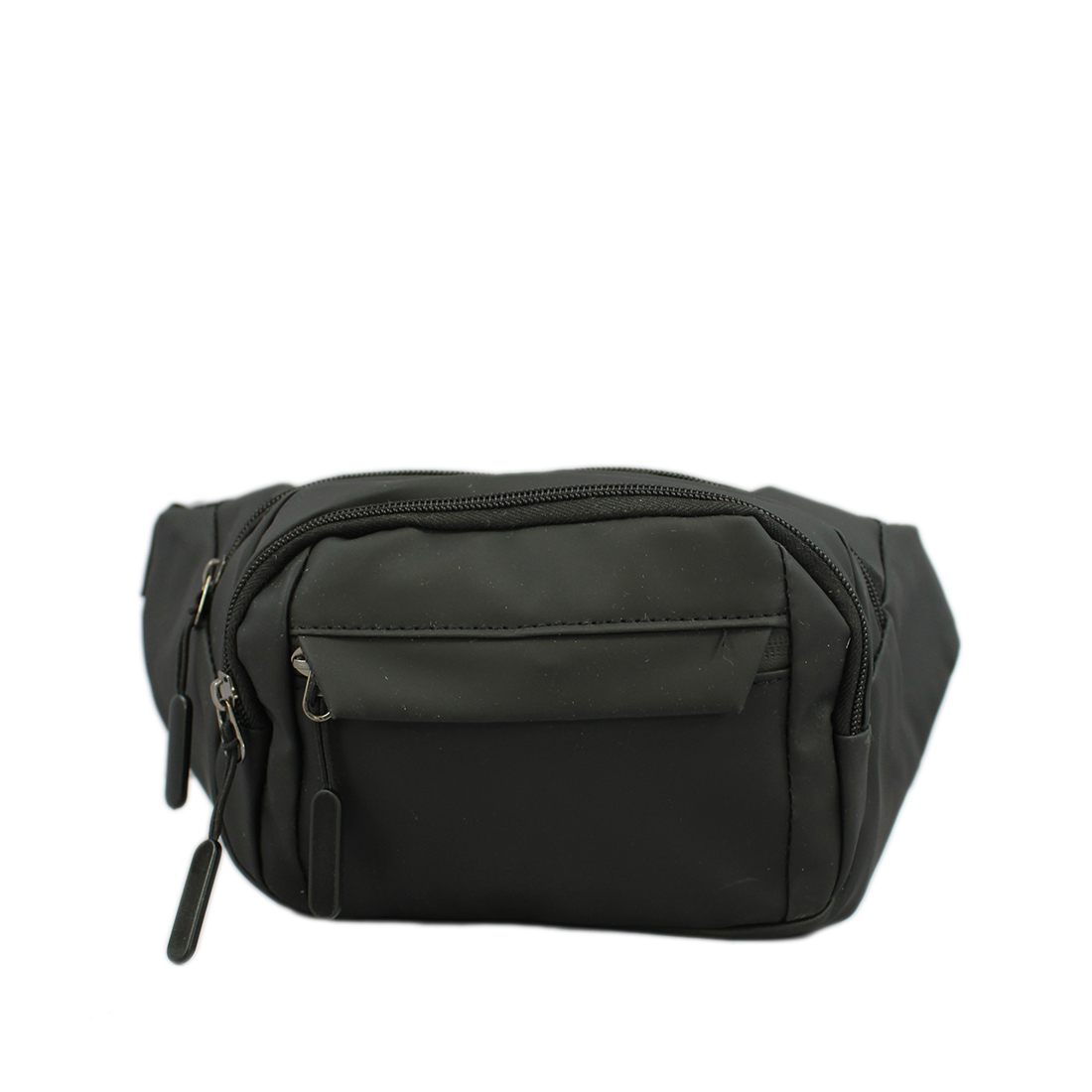 Plain 3 zip waist bag