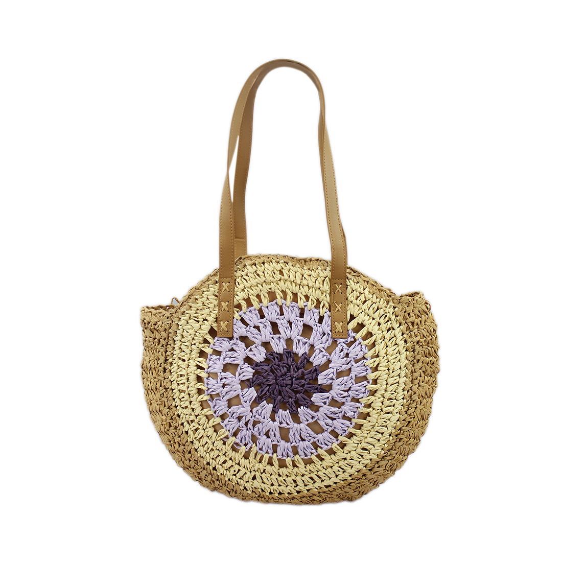 Big round straw bag