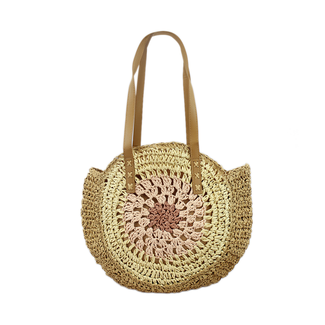 Big round straw bag