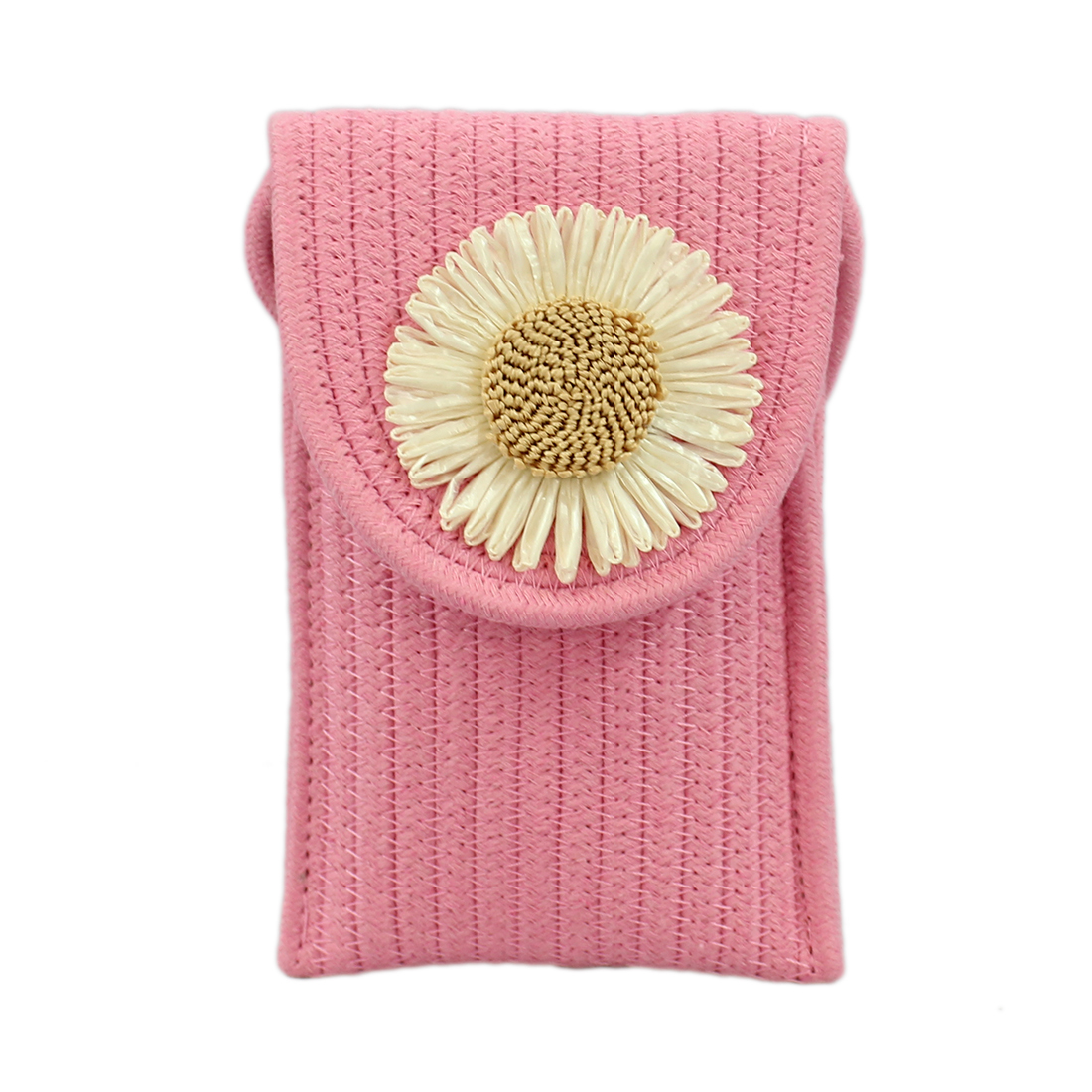 Rectangular crochet with flower in front
