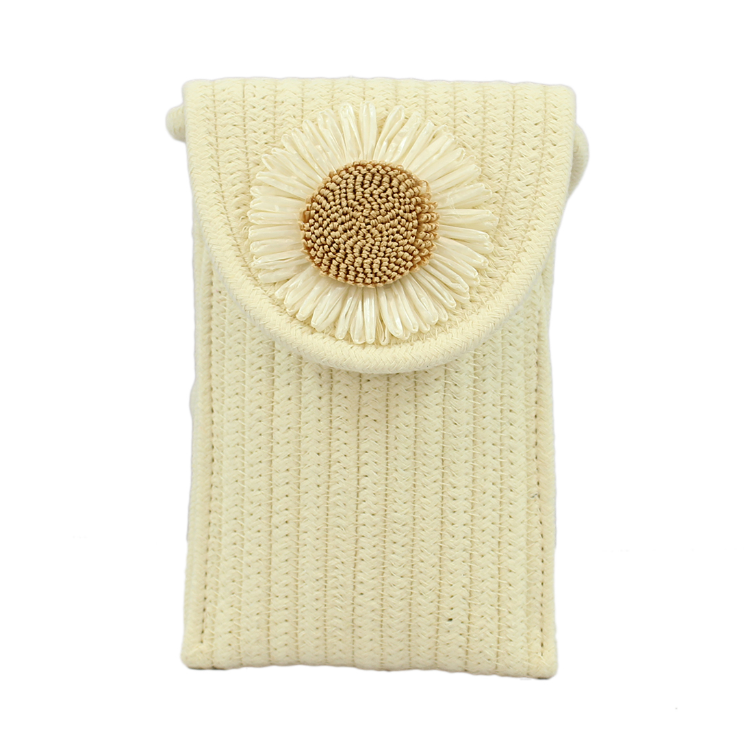 Rectangular crochet with flower in front