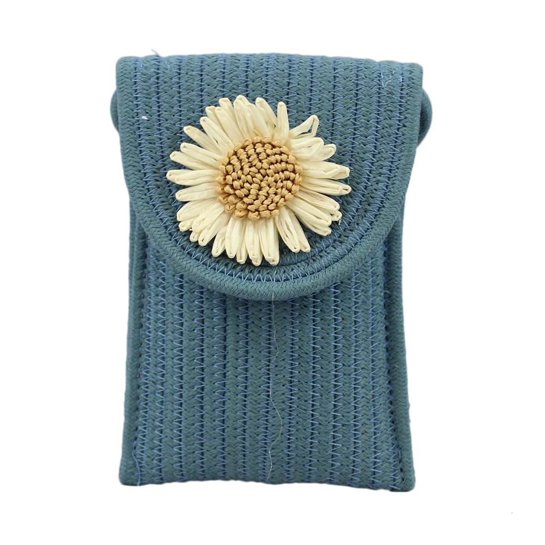Rectangular crochet with flower in front