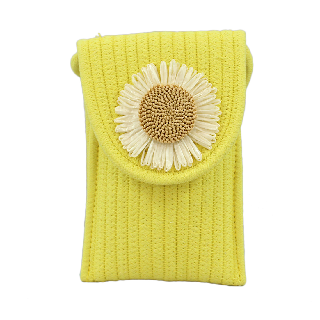 Rectangular crochet with flower in front