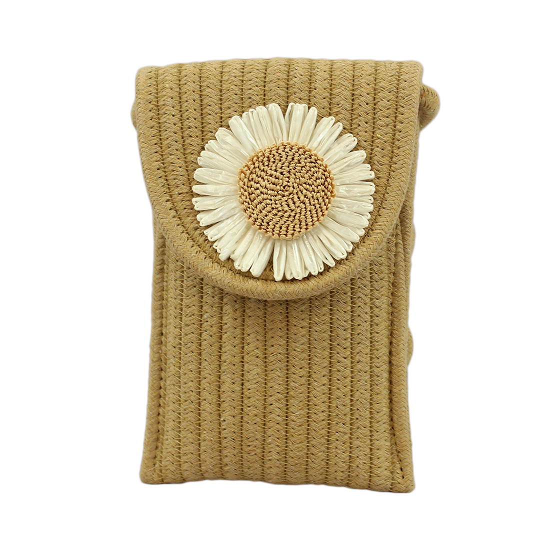 Rectangular crochet with flower in front
