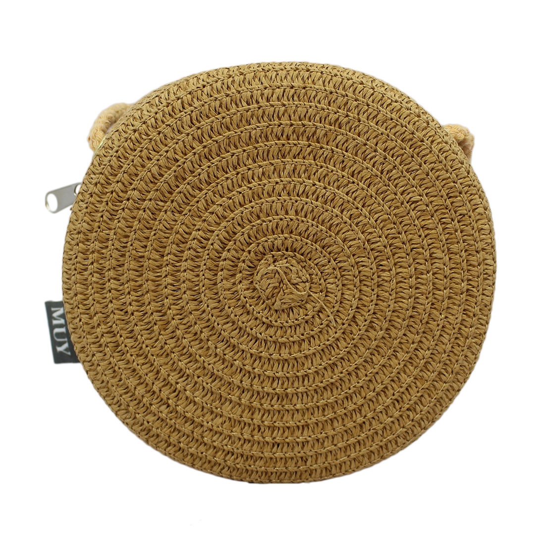 Minimalist Round Straw Crossbody Bag