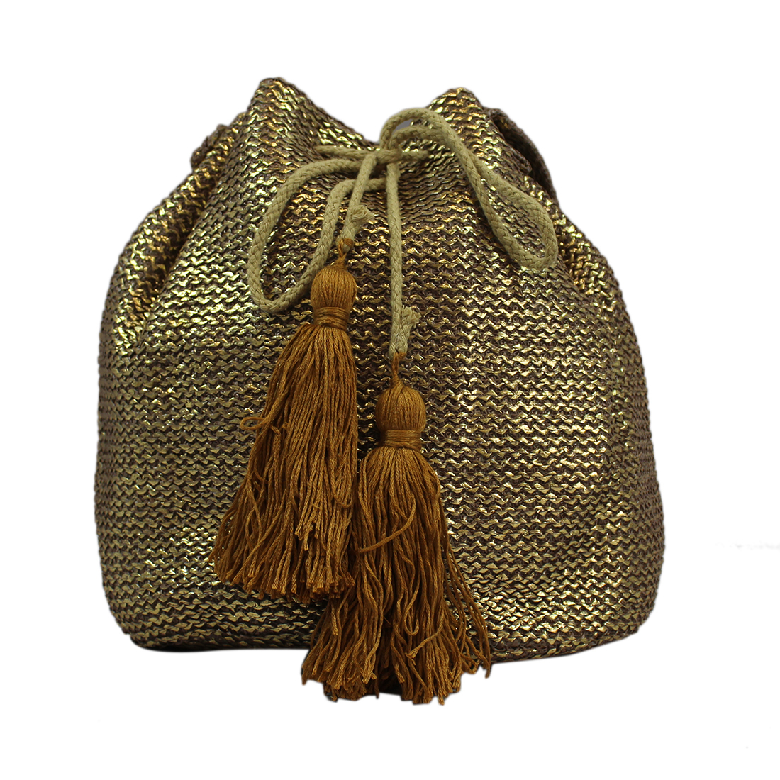 Shiny woven straw crossbody bag