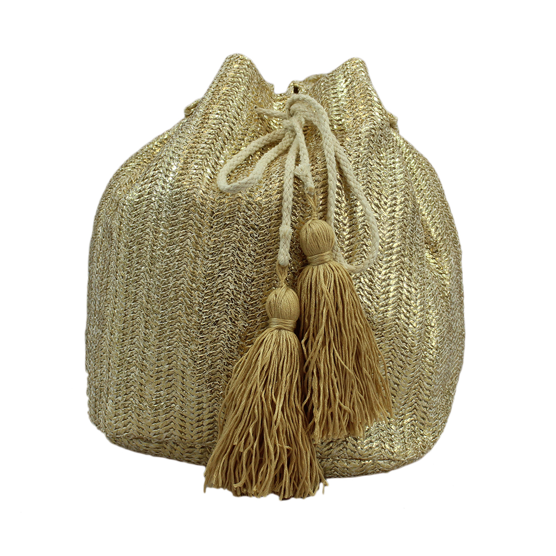 Shiny woven straw crossbody bag