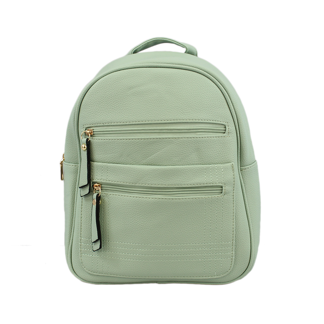 Two zip pockets in front and linear stitches