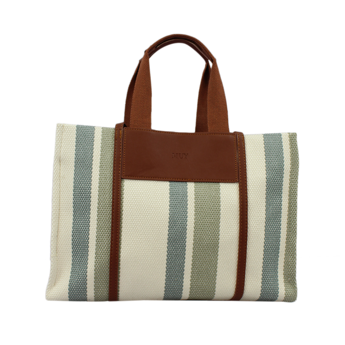 Striped canvas shoulder bag versatile Design