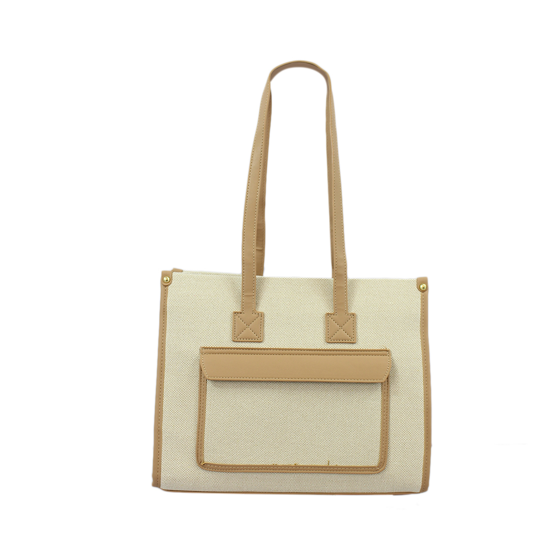 Jute shoulder bag with a front pocket Design