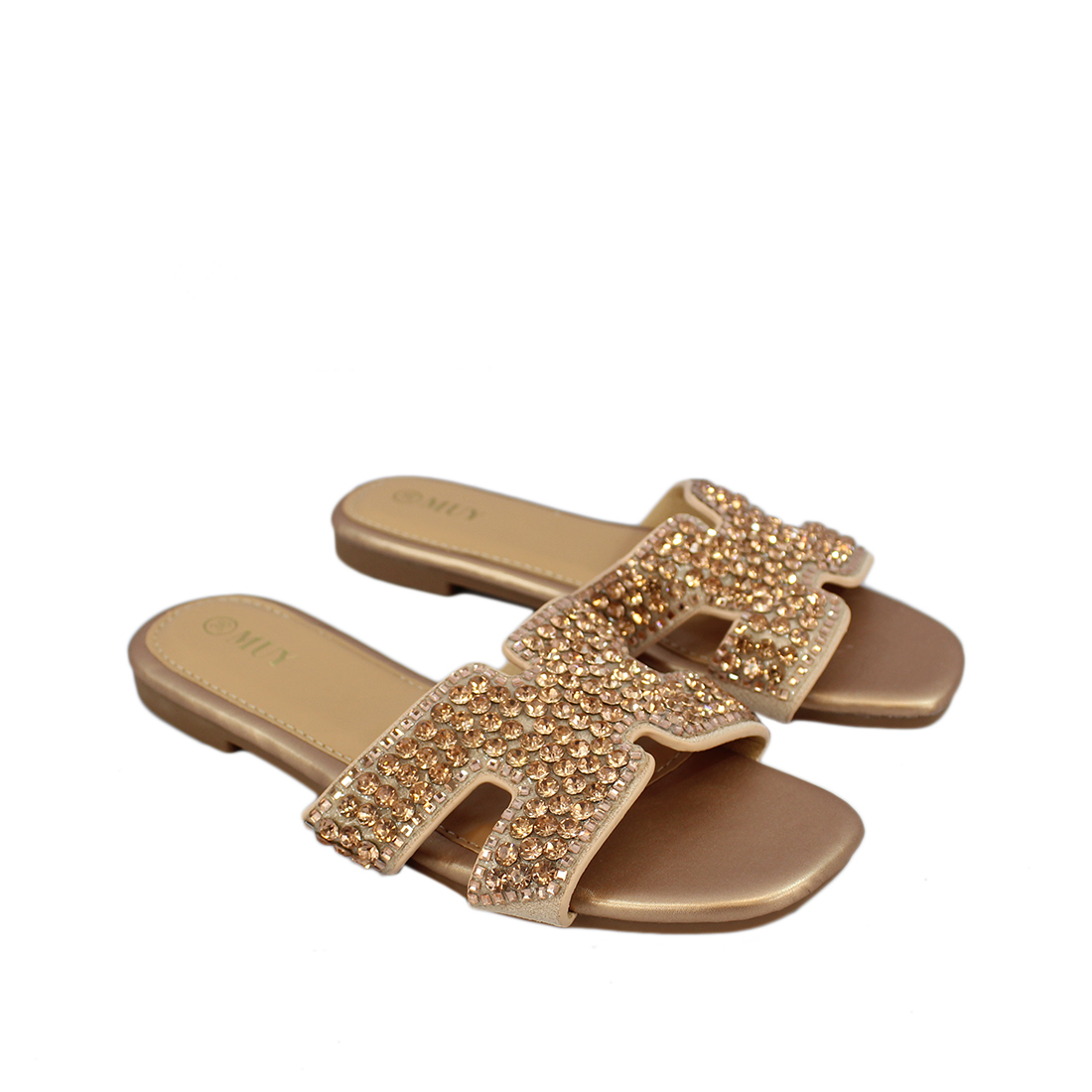 H strap design with gems