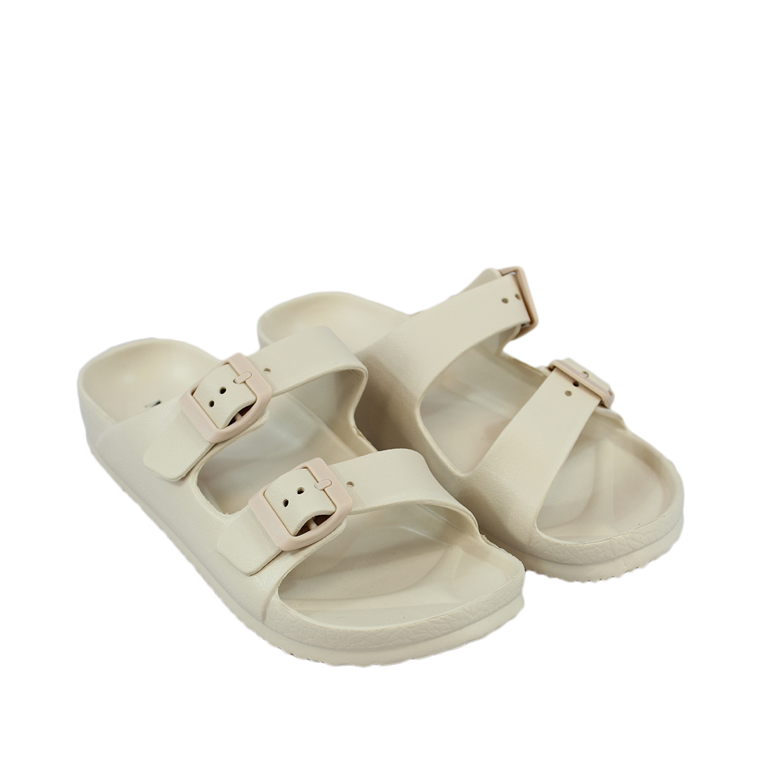 rubber sandals with two adjustable straps