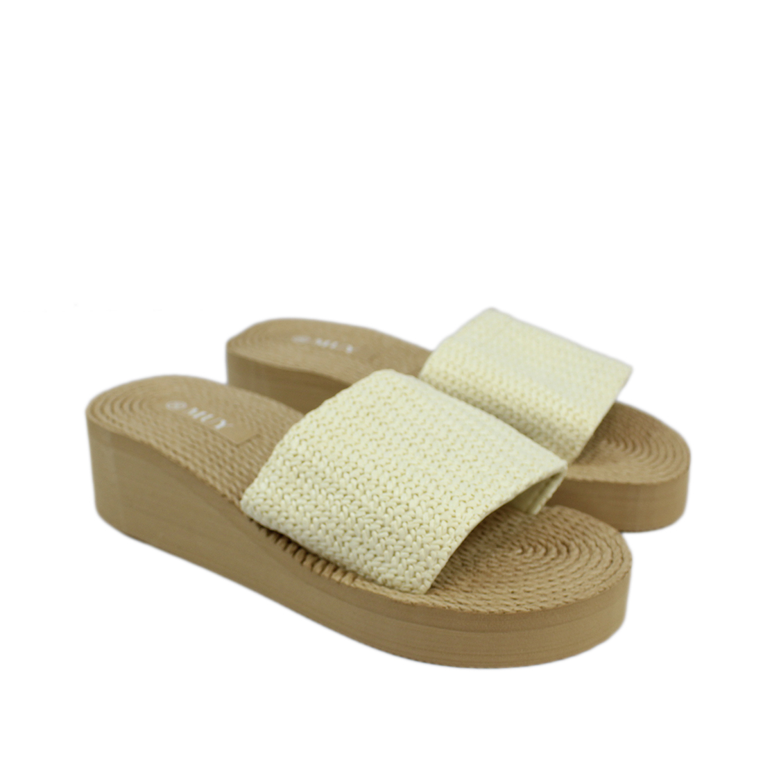 Woven style with wide strap infront (fancy)