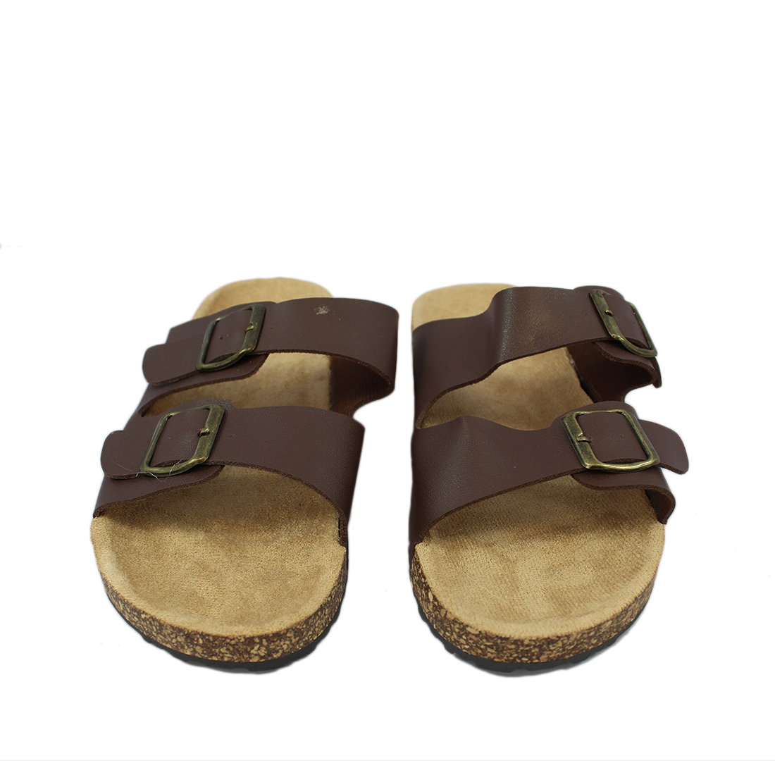 Two straps infront with buckle on the side