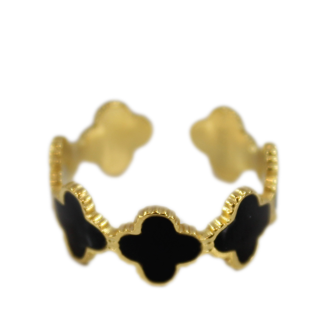S. Steel black clover bangle