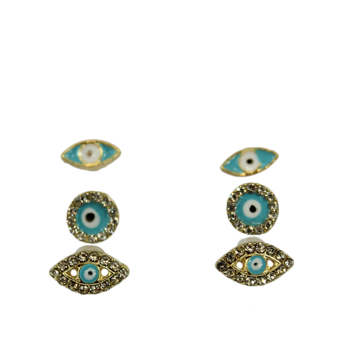 Set x3 Small stud blue eyes
