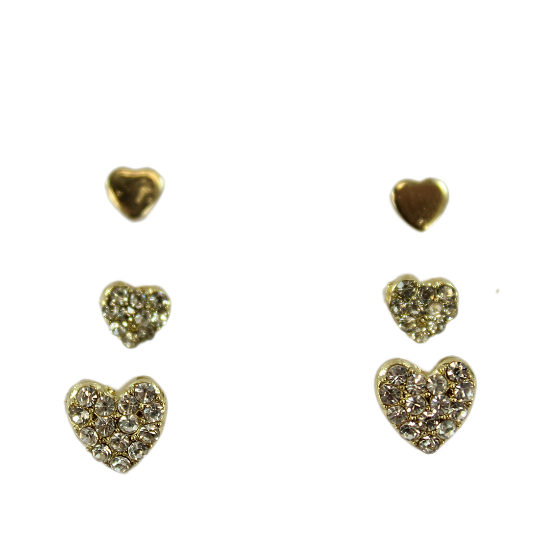 Set x3 Small gem, beads and black eyes stud