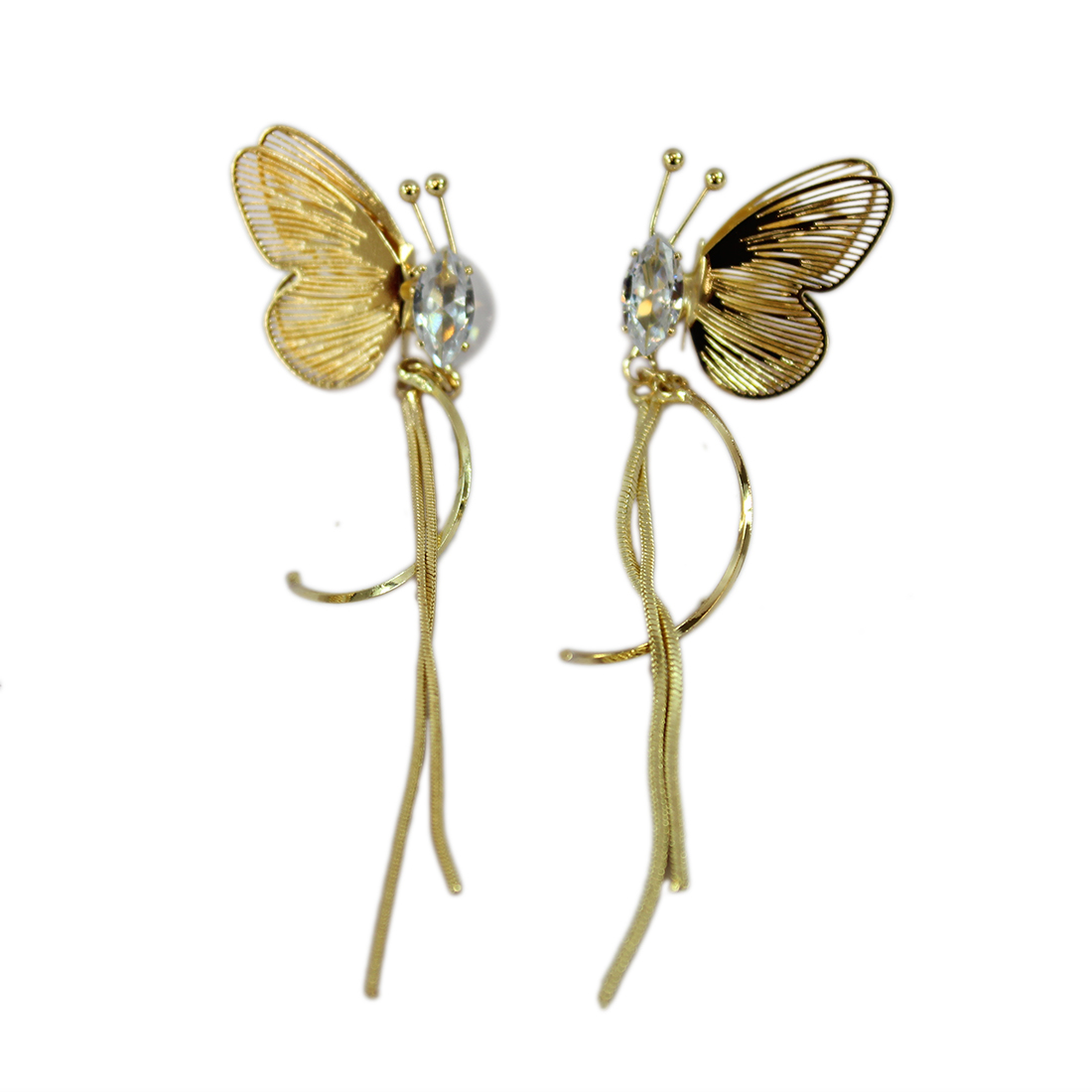 Golden butterfly earrings