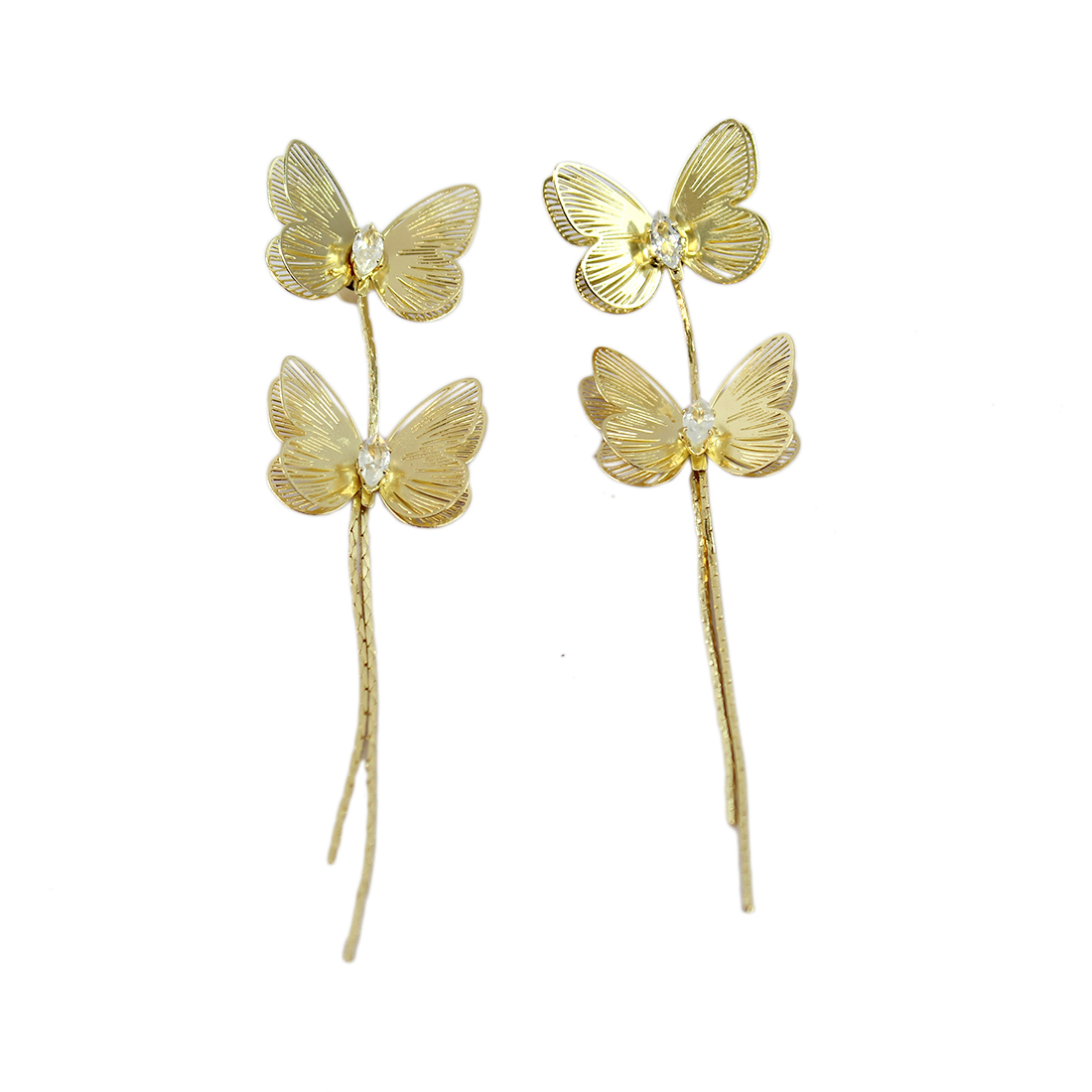 Golden butterfly earrings