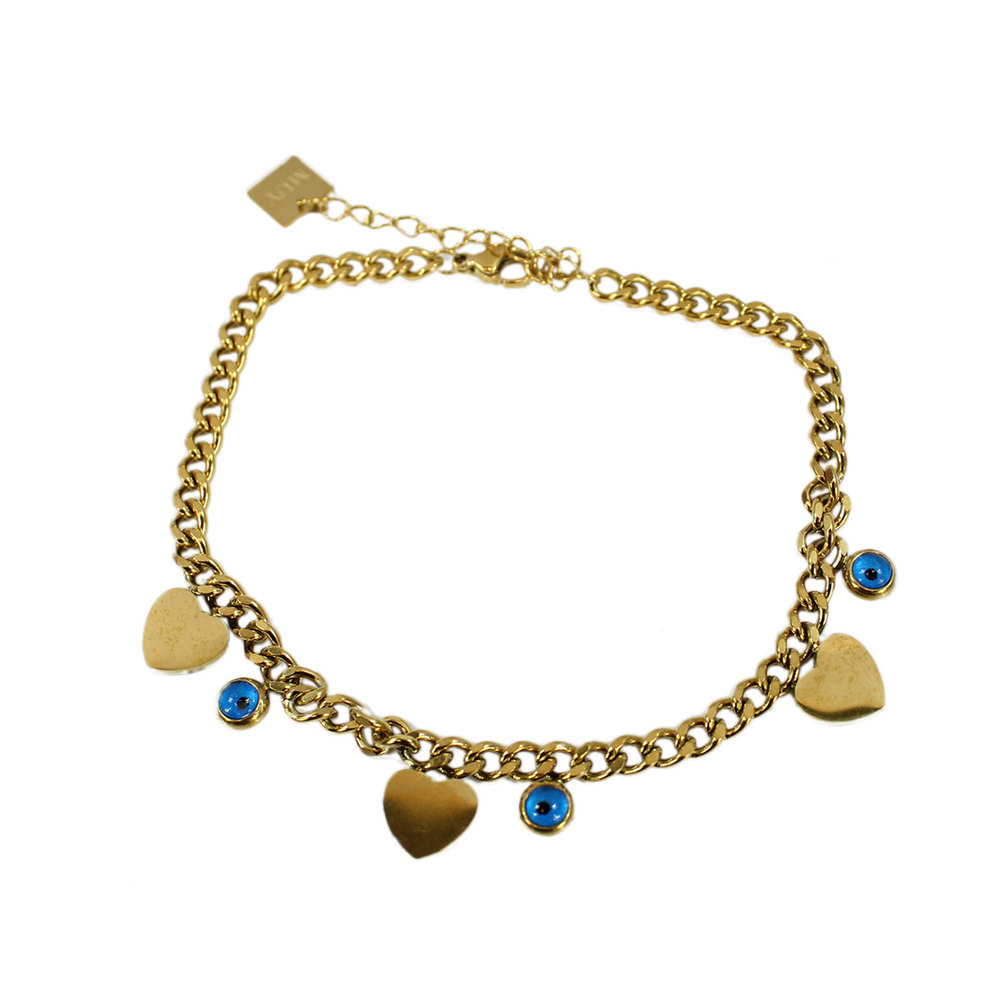 S. Steel chain with hearts
