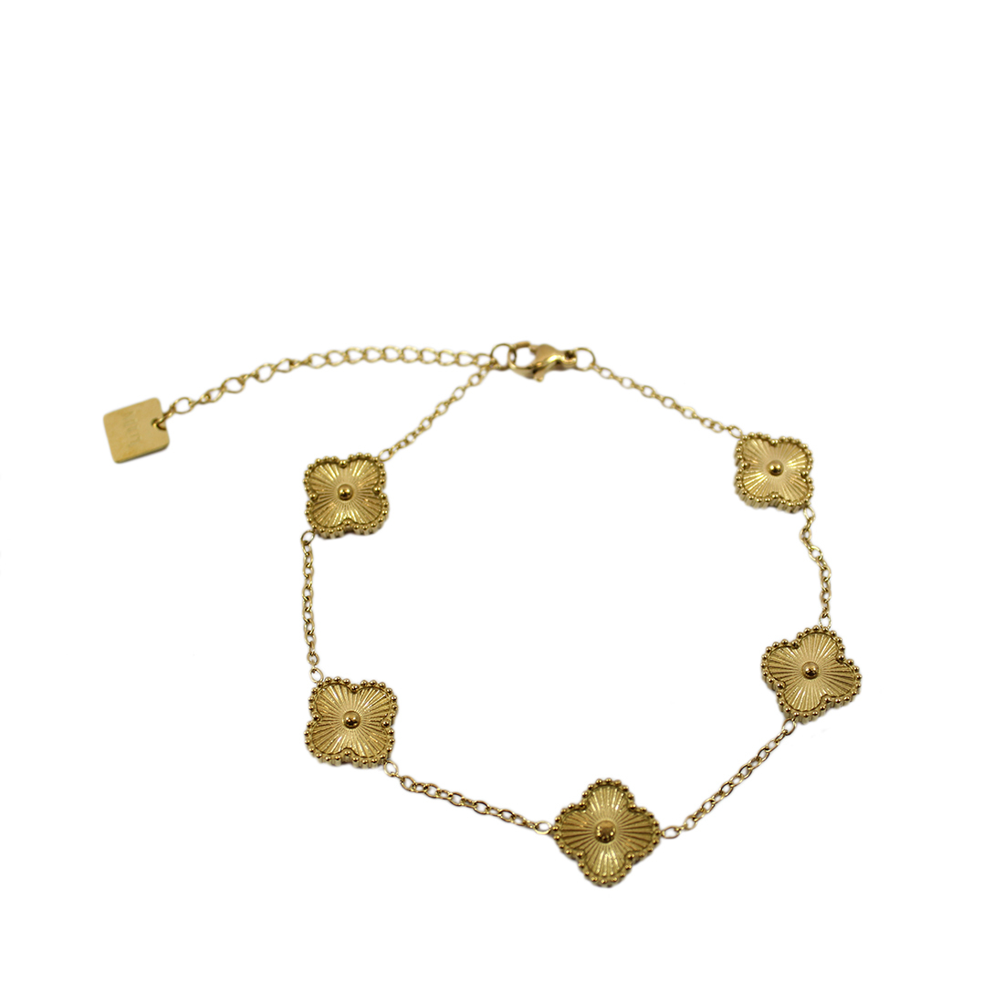 S. Steel with gold clover design