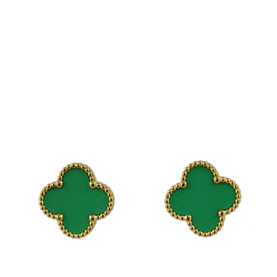 S. Steel Green clover stud