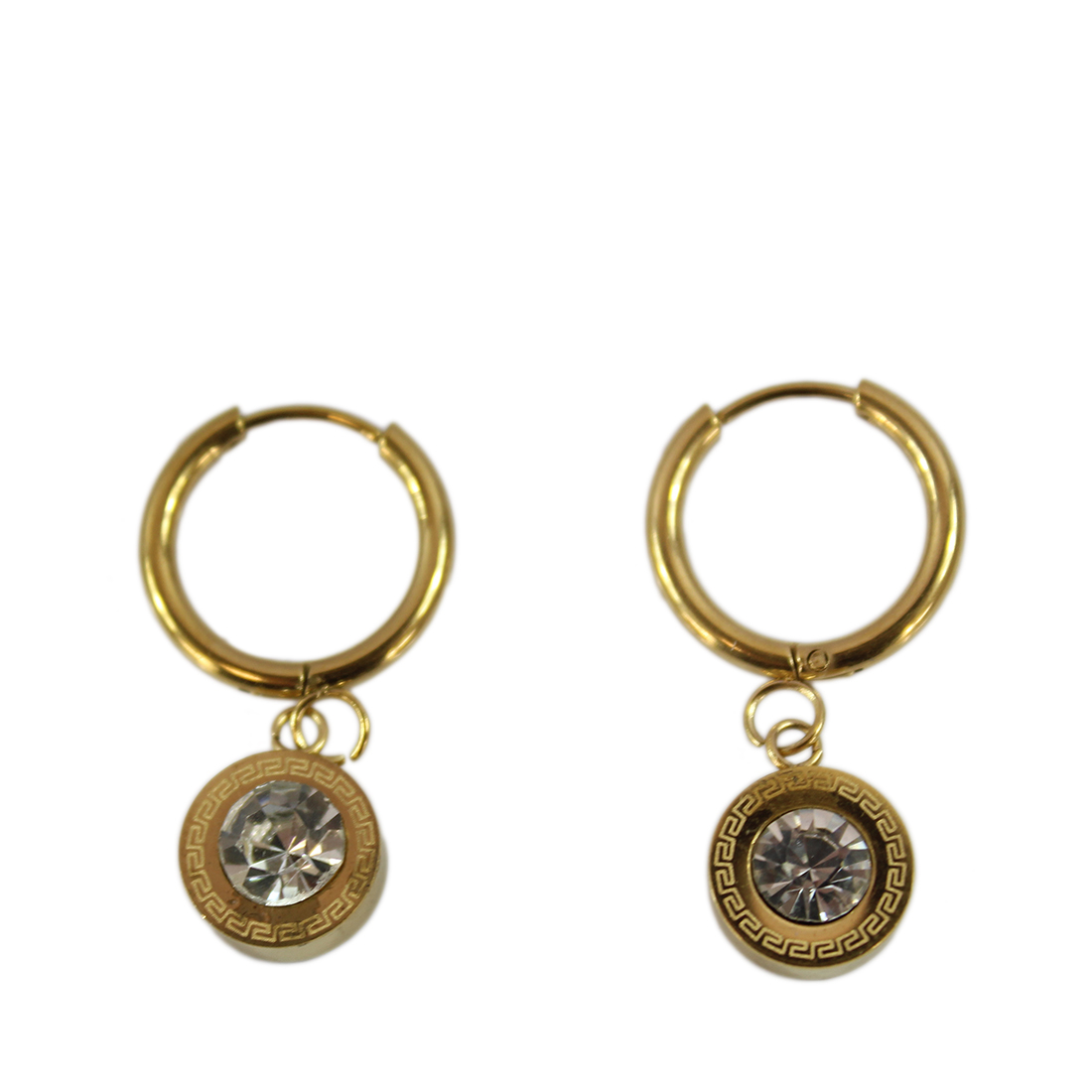 S. Steel Hoop round with gem
