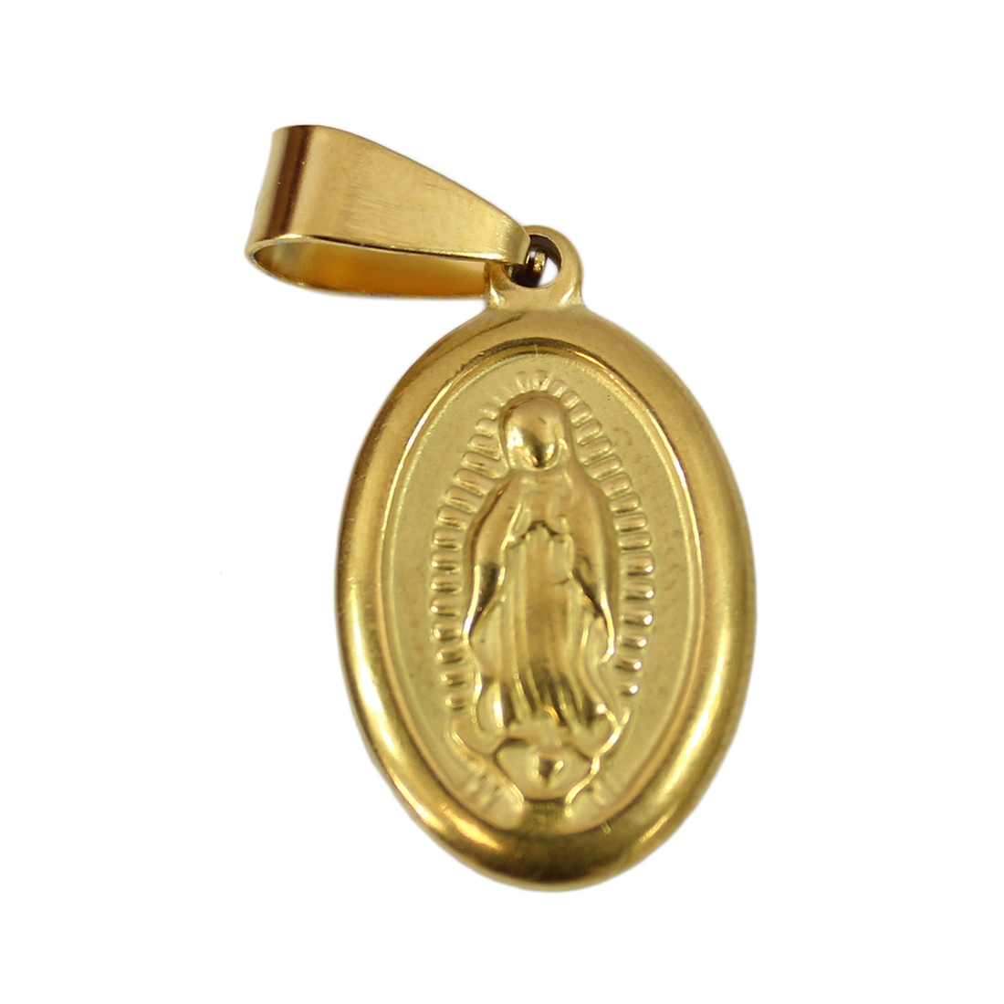 S. Steel oval religious charm