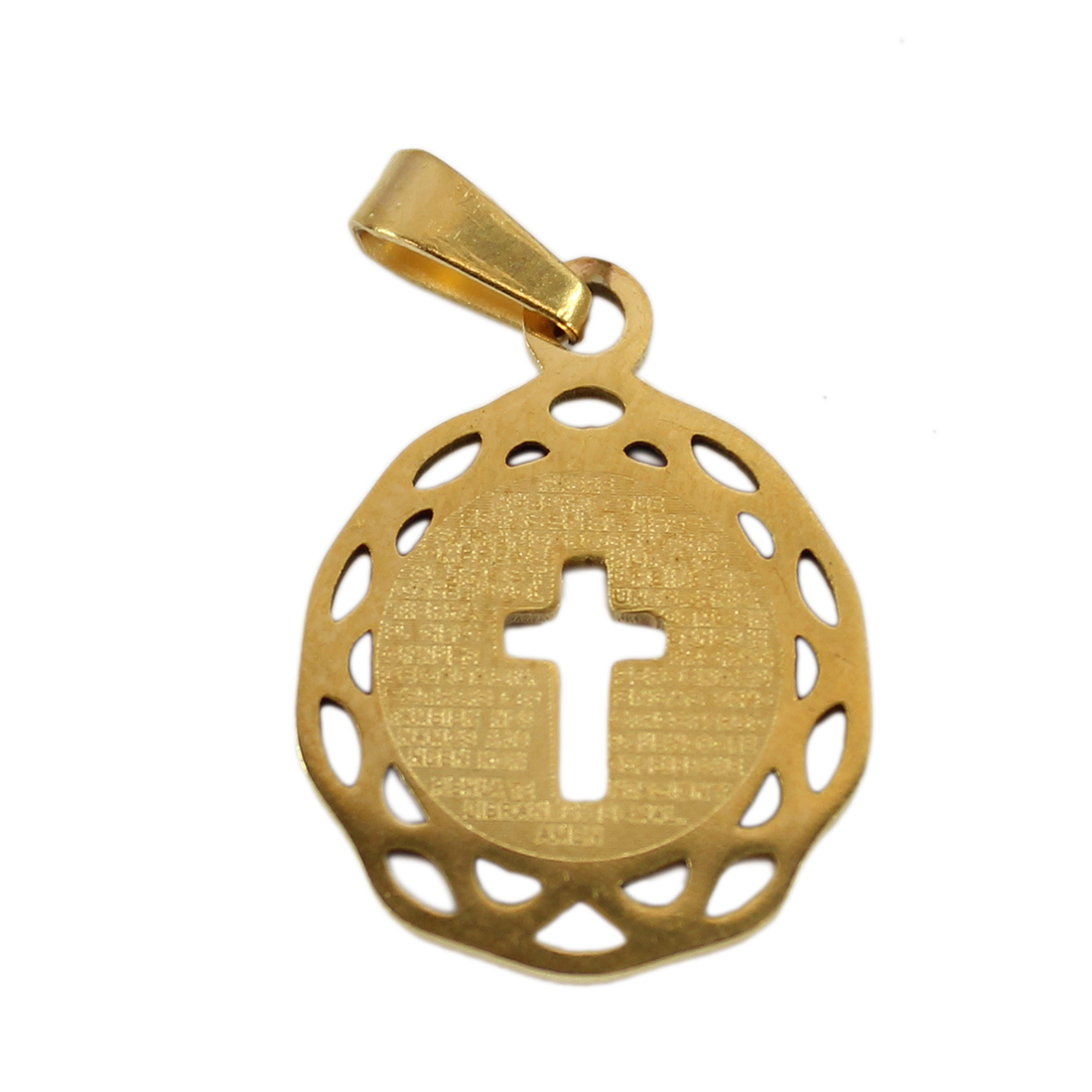S. Steel Carved cross in round steel