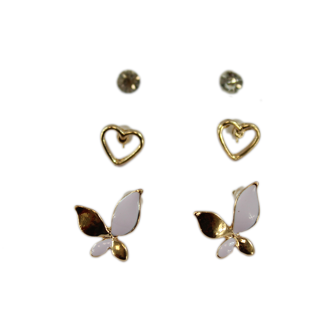 Set x3 Diamond, heart and butterfly