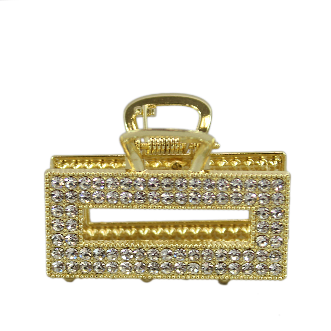 Golden rectangle claw clip with beads