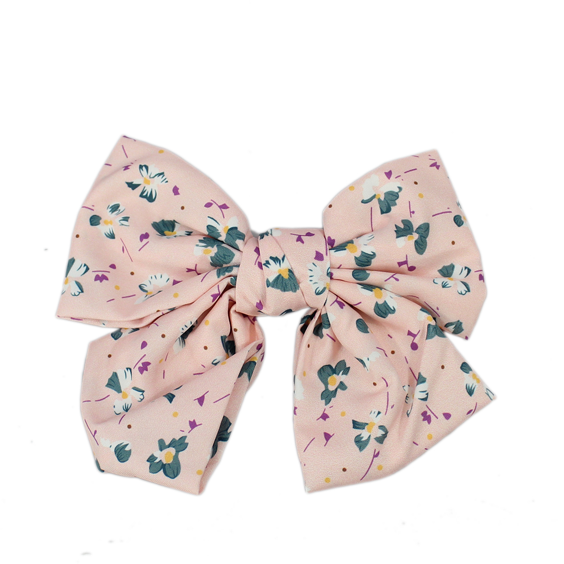 Floral Fabric Big Bow Hairclip